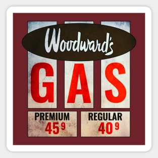 ⛽ Woodwards Gas ⛽ Retro circa Magnet